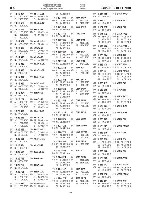 Bulletin 2010/45 - European Patent Office