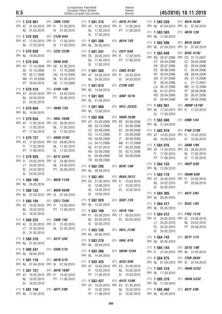 Bulletin 2010/45 - European Patent Office