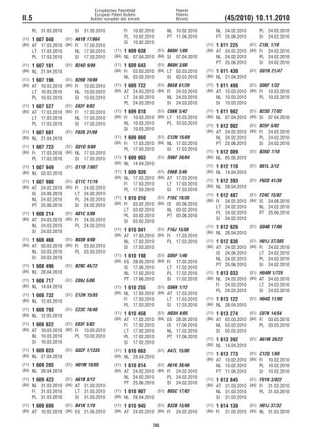 Bulletin 2010/45 - European Patent Office