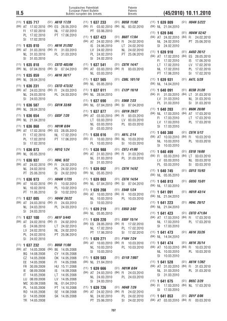 Bulletin 2010/45 - European Patent Office