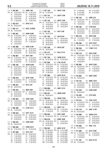 Bulletin 2010/45 - European Patent Office