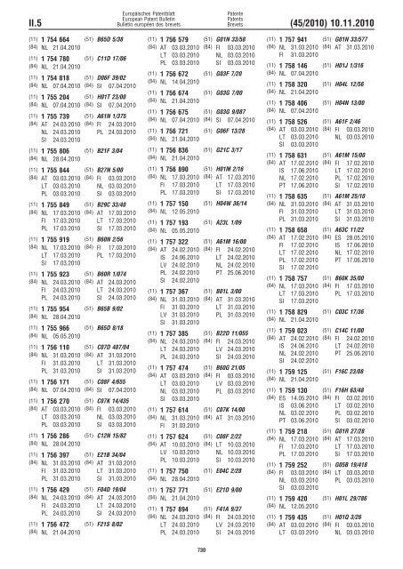 Bulletin 2010/45 - European Patent Office