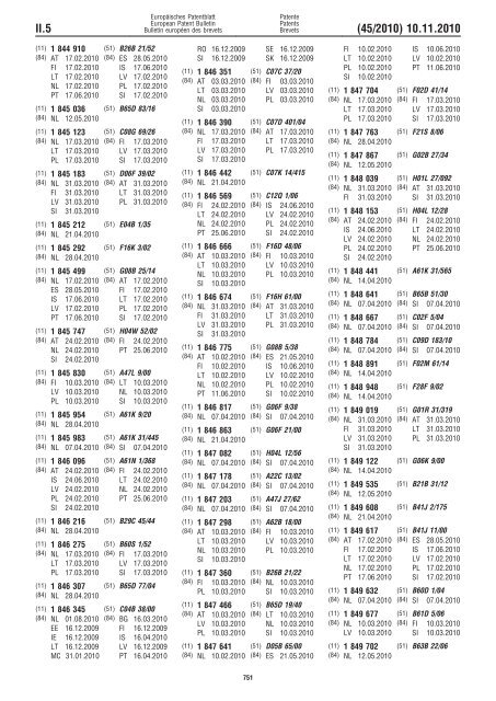 Bulletin 2010/45 - European Patent Office