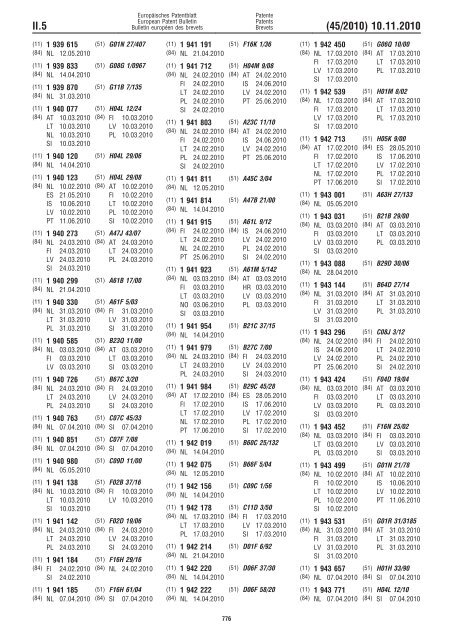 Bulletin 2010/45 - European Patent Office