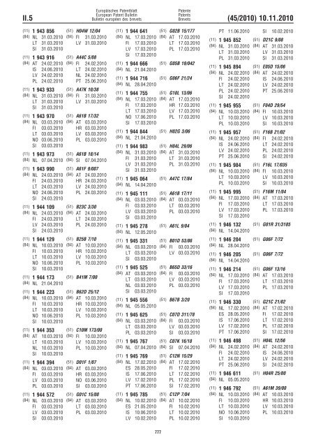 Bulletin 2010/45 - European Patent Office