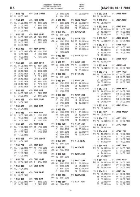 Bulletin 2010/45 - European Patent Office