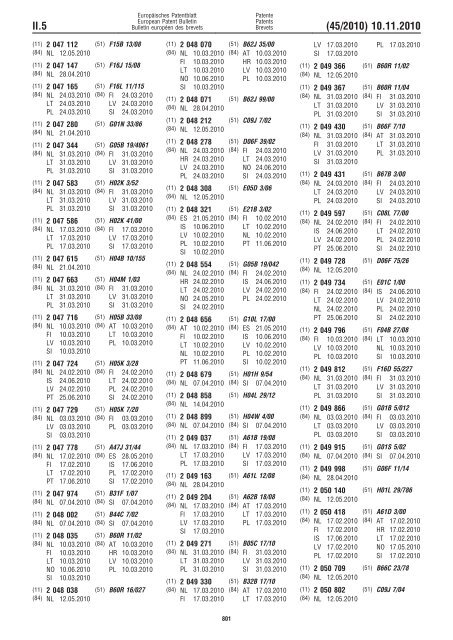 Bulletin 2010/45 - European Patent Office