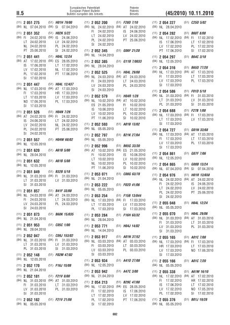 Bulletin 2010/45 - European Patent Office