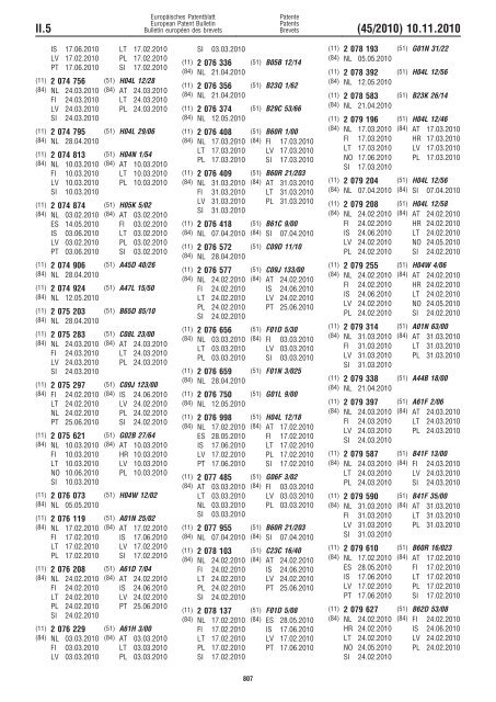 Bulletin 2010/45 - European Patent Office