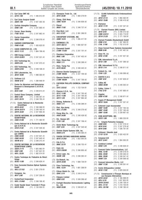 Bulletin 2010/45 - European Patent Office