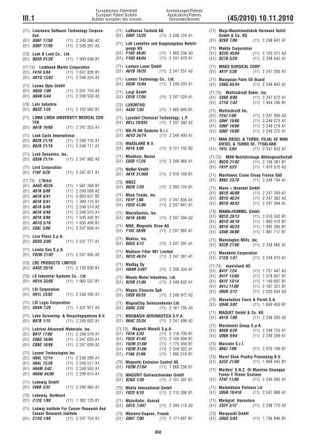 Bulletin 2010/45 - European Patent Office