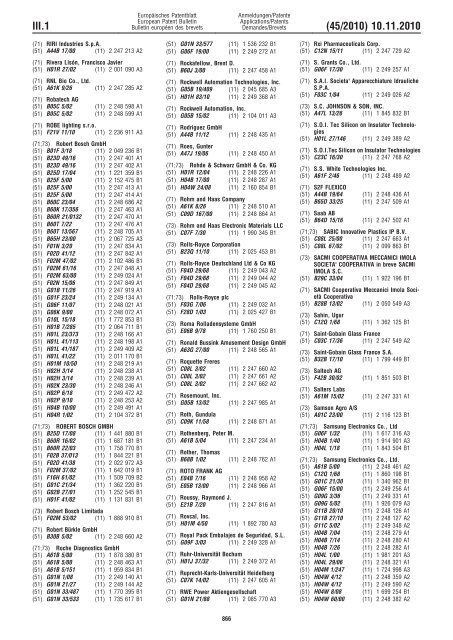 Bulletin 2010/45 - European Patent Office