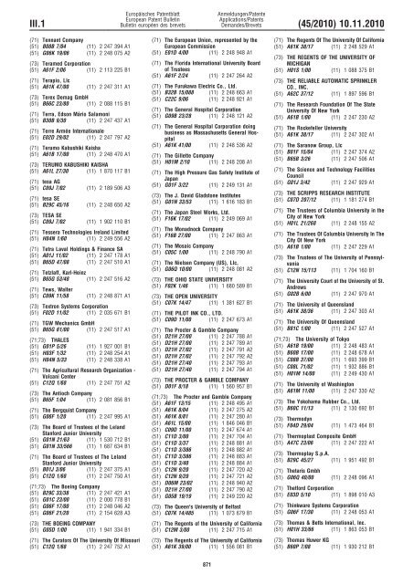 Bulletin 2010/45 - European Patent Office