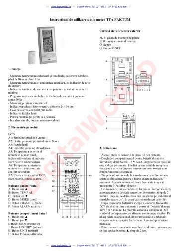 Instructiuni de utilizare statie meteo TFA FAKTUM ... - Digital World