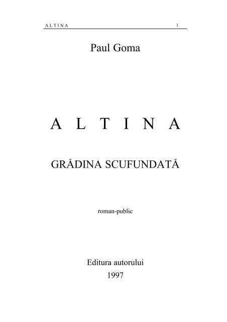 Altina 107p - Paul Goma