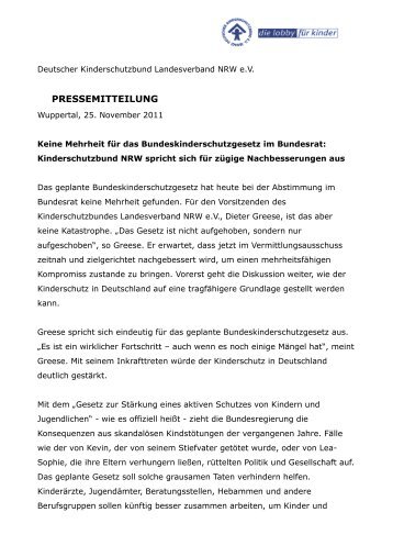 Pressemitteilung DKSB LV NRW- Bundeskinderschutzgesetz