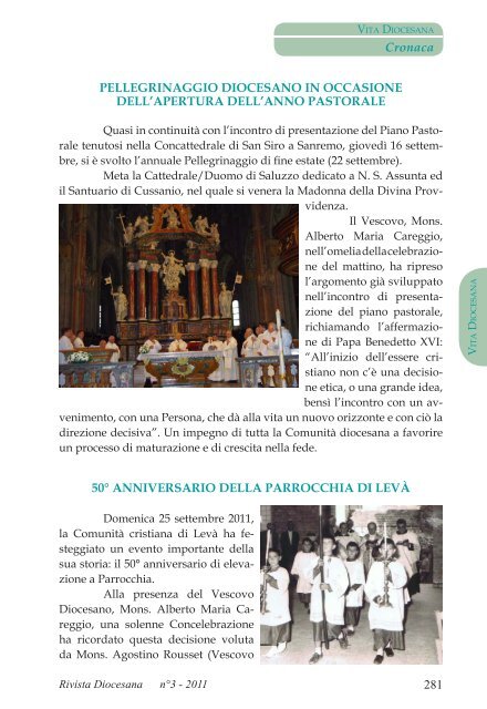 RIVISTA DIOCESANA - Diocesi di Ventimiglia - San Remo
