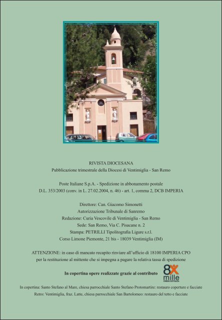RIVISTA DIOCESANA - Diocesi di Ventimiglia - San Remo