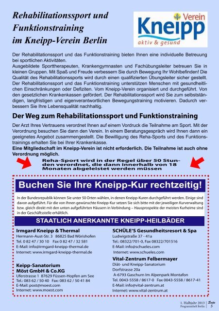 Programmheft - Kneipp-Verein Berlin eV