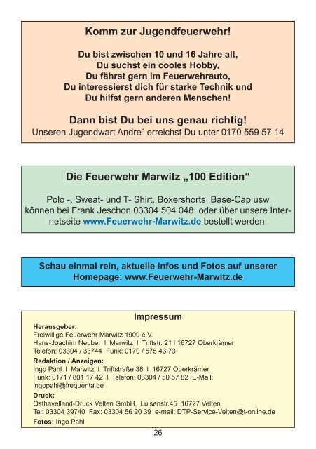 Freiwillige Feuerwehr - Feuerwehr Marwitz