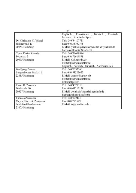 Pflichtverteidigerliste (Stand: 23.01.2013) - Hanseatische ...