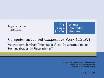 Computer-Supported Cooperative Work (CSCW) - Das Fachgebiet ...