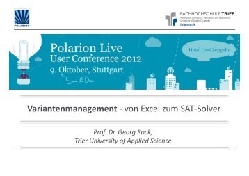 Variantenmanagement von Excel zum SAT ... - Polarion Software