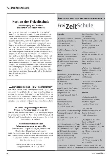 Kiesteichente Dezember 2011 - Freie Waldorfschule Mannheim