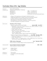 Curriculum Vitae of Dr. Ingo Scholtes - Chair of Systems Design ...