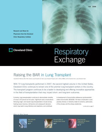 Respiratory Exchange 2008 - Cleveland Clinic