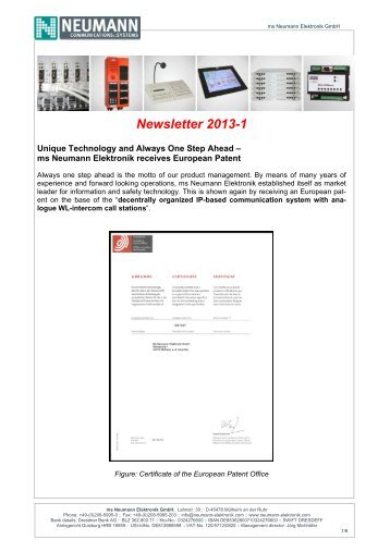 Current Newsletter dtd. 14.01.2013 - Neumann Elektronik