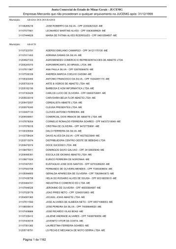 Junta Comercial do Estado de Minas Gerais - JUCEMG Empresas ...