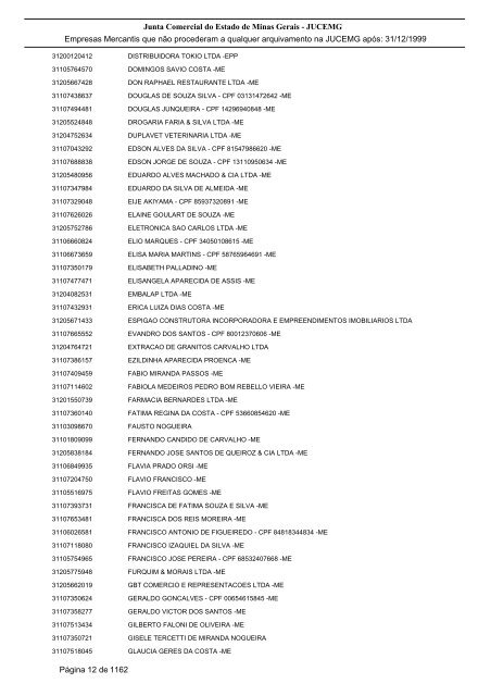 Junta Comercial do Estado de Minas Gerais - JUCEMG Empresas ...