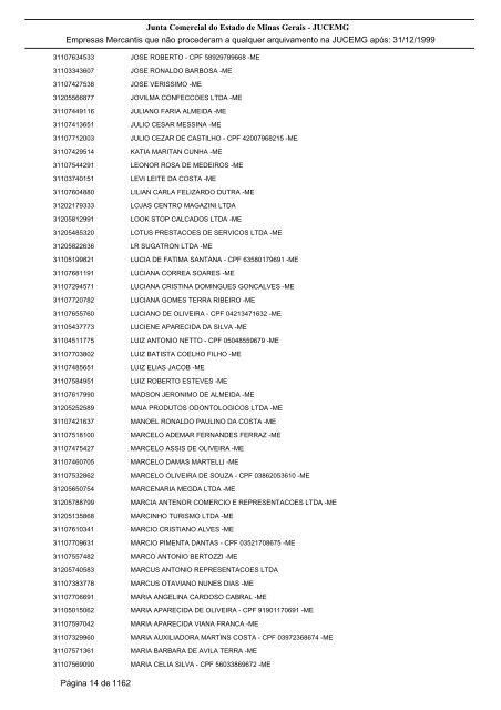 Junta Comercial do Estado de Minas Gerais - JUCEMG Empresas ...