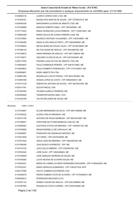 Junta Comercial do Estado de Minas Gerais - JUCEMG Empresas ...