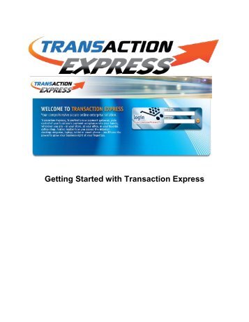 Transaction Express User Guide - Merchant Service Group