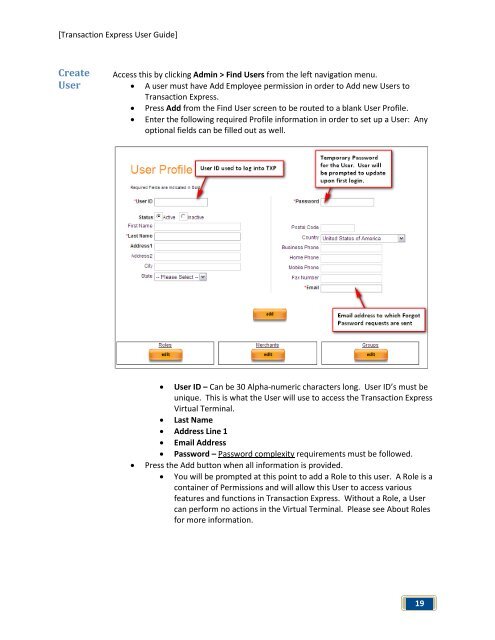 Transaction Express User Guide - Merchant Service Group