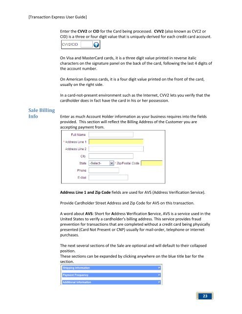 Transaction Express User Guide - Merchant Service Group