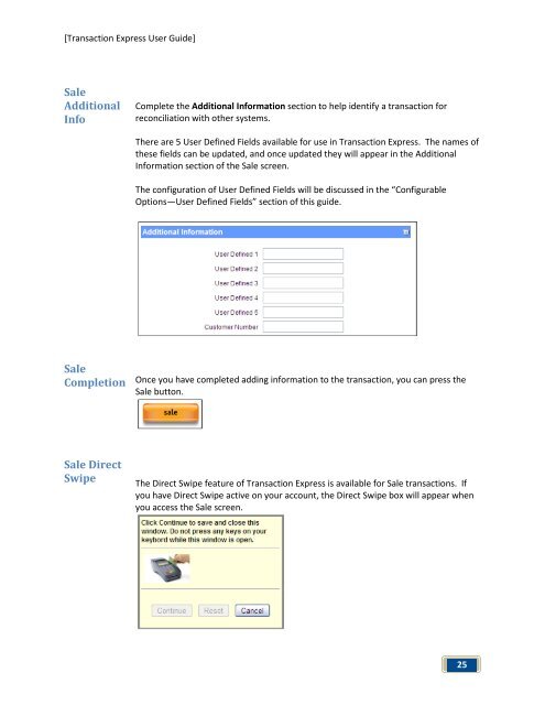 Transaction Express User Guide - Merchant Service Group