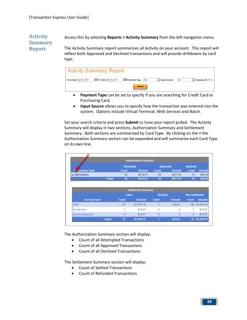 Transaction Express User Guide - Merchant Service Group