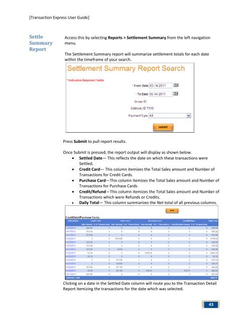 Transaction Express User Guide - Merchant Service Group