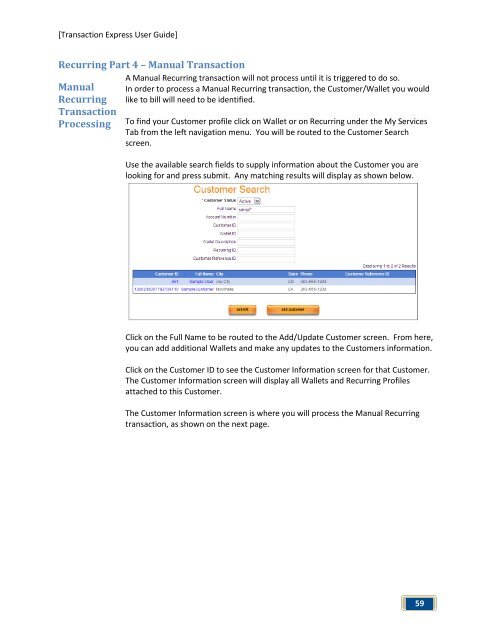 Transaction Express User Guide - Merchant Service Group