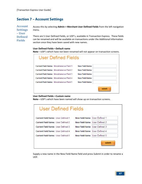 Transaction Express User Guide - Merchant Service Group