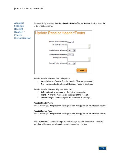 Transaction Express User Guide - Merchant Service Group