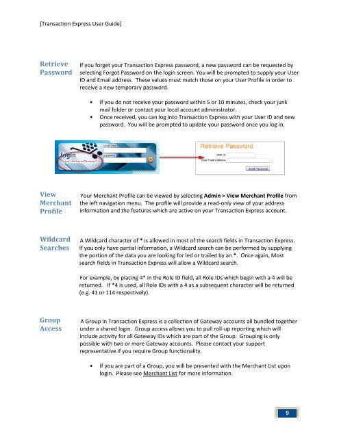 Transaction Express User Guide - Merchant Service Group