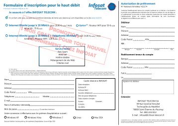 INFOSAT TELECOM 59 Rue Caroline Herschel 76800 Saint - Mcom