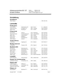 Adressverzeichnis 06 / 07 Schule Dintikon Schulleitung Lehrkräfte