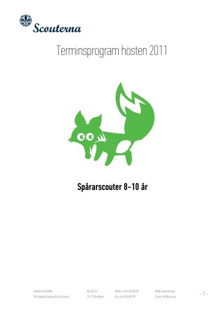 Tidigare terminsprogram (2011 höst) för spårarscouter - Scoutservice