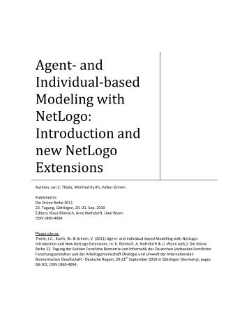Agent- and Individual-based Modeling with NetLogo: Introduction ...