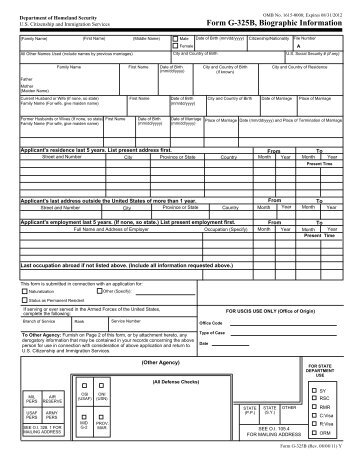 Form G-325B, Biographic Information - USCIS